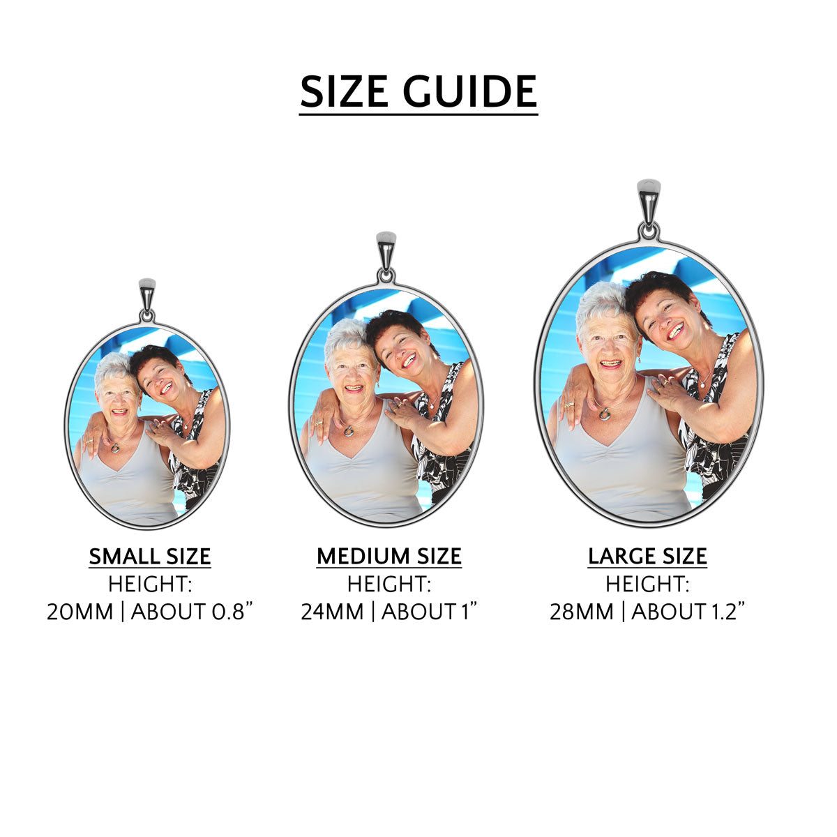 Personalized Oval Photo Pendant With Engraving