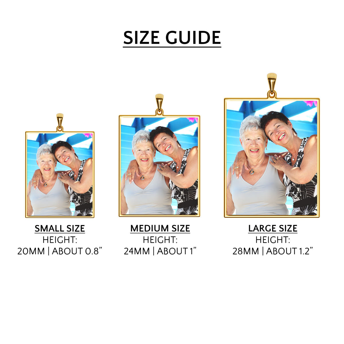 Personalized Rectangular Photo Pendant With Engraving
