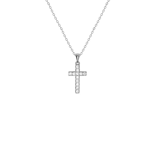 Reversible Mini Pavé Cross Necklace
