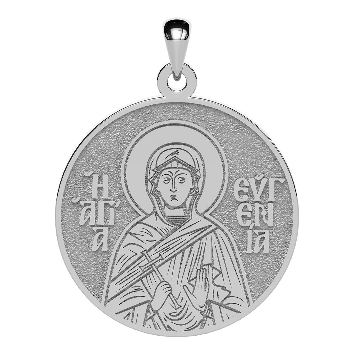 Saint Eugenia of Rome Greek Orthodox Icon Round Medal