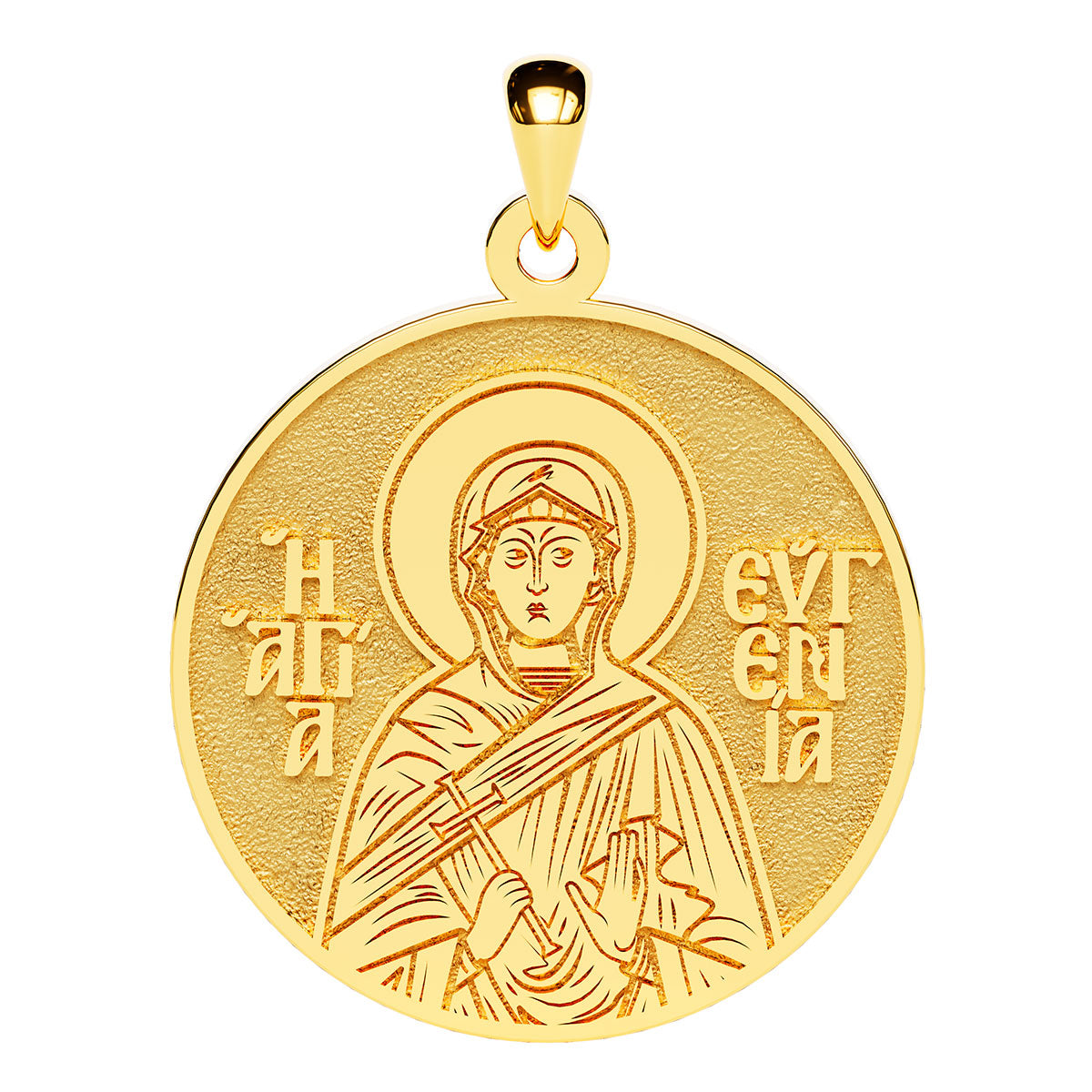 Saint Eugenia of Rome Greek Orthodox Icon Round Medal