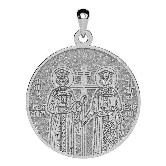 Saints Constantine and Helen Greek Orthodox Icon Round Medal