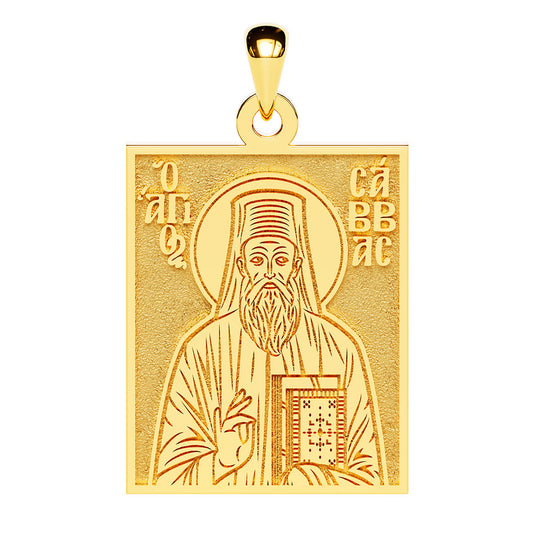 Saint Savvas the New of Kalymnos Greek Orthodox Icon Tag Medal