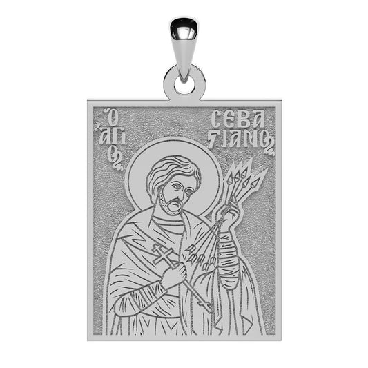 Saint Sebastian Greek Orthodox Icon Tag Medal