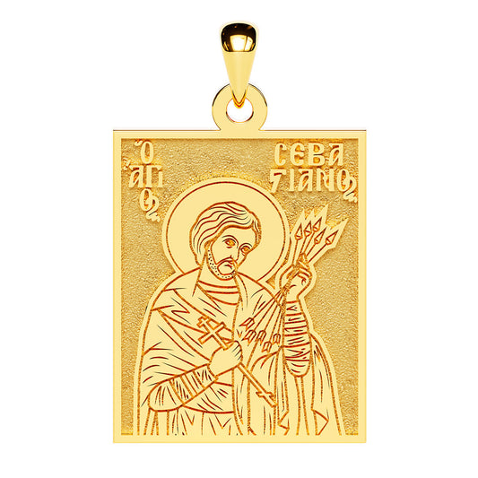 Saint Sebastian Greek Orthodox Icon Tag Medal