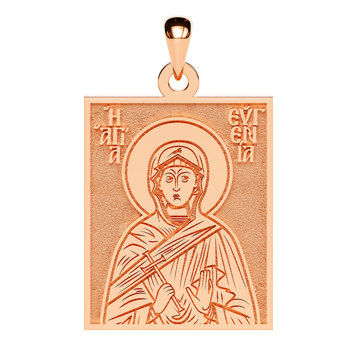 Saint Eugenia of Rome Greek Orthodox Icon Tag Medal