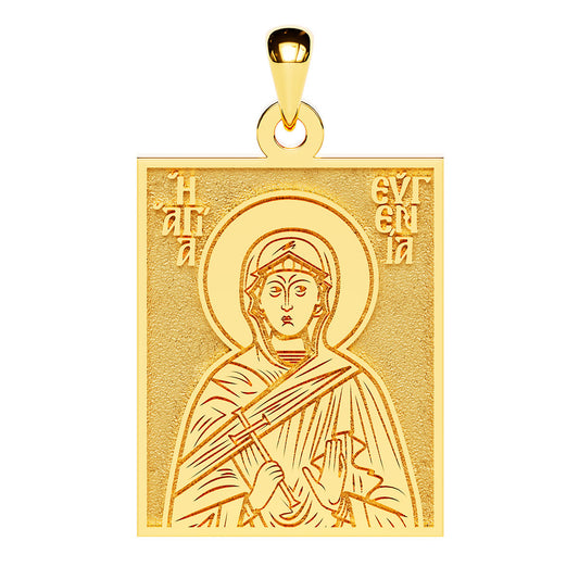 Saint Eugenia of Rome Greek Orthodox Icon Tag Medal