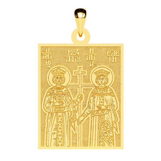 Saints Constantine and Helen Greek Orthodox Icon Tag Medal