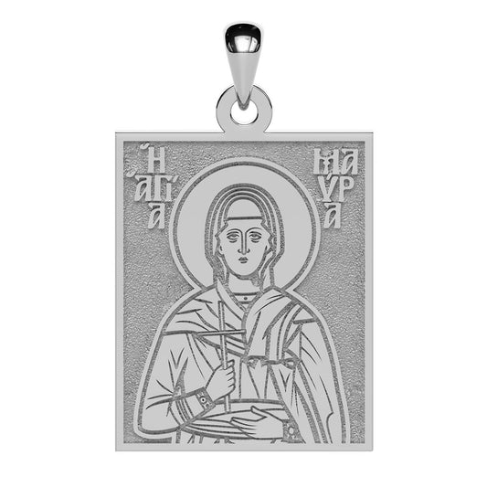 Saint Mavra the Martyr Greek Orthodox Icon Tag Medal