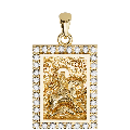 Saint George (Georgios) And the Dragon Sculpted Small Pavé Tag Medal