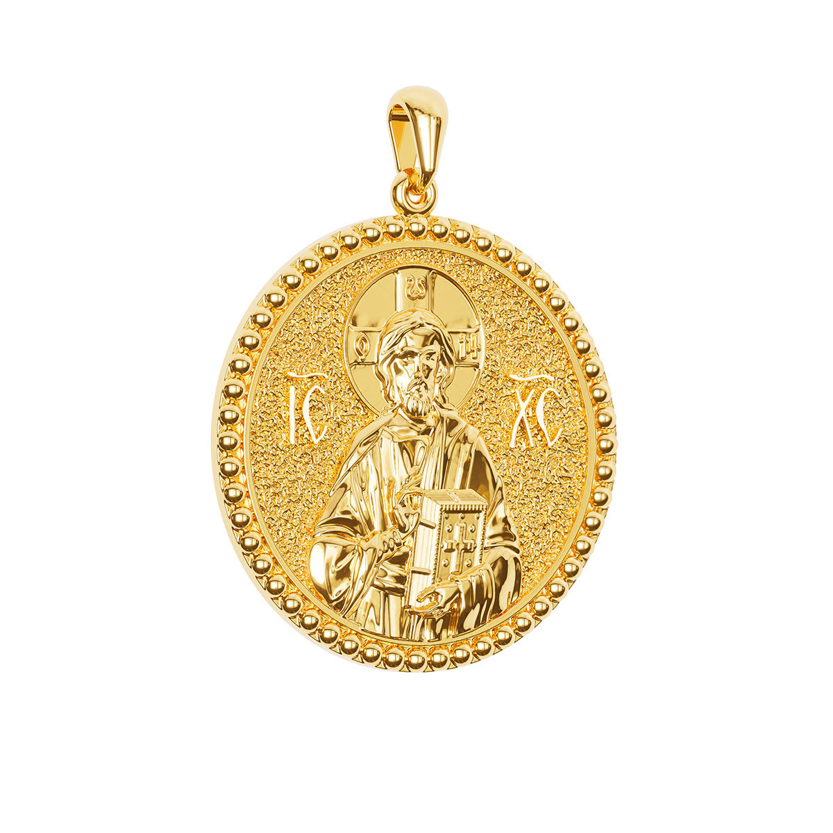 Christ Pantocrator Sculpted Round Medal