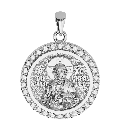 Christ Pantocrator Sculpted Small Pavé Round Medal