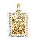 Christ Pantocrator Sculpted Small Pavé Tag Medal