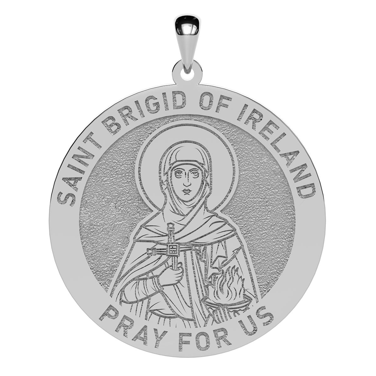 Saint Brigid of Ireland Round Religious Medal