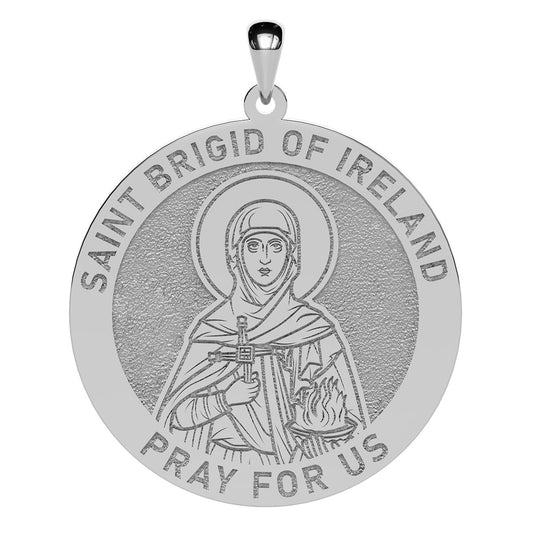 Saint Brigid of Ireland Round Religious Medal