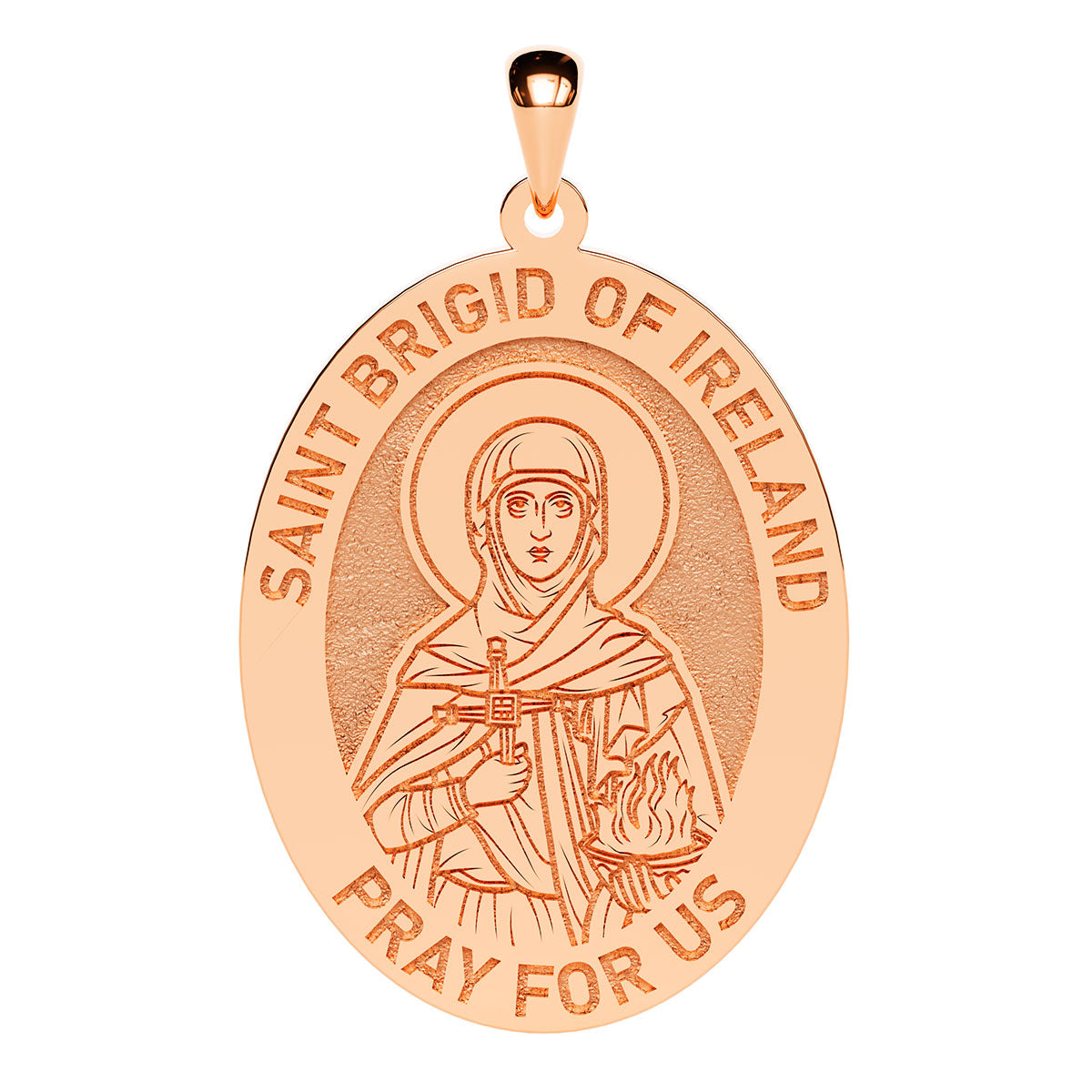 Saint Brigid of Ireland Oval Religious Medal