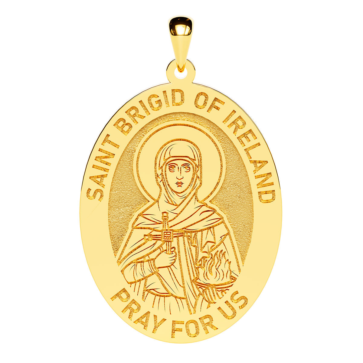 Saint Brigid of Ireland Oval Religious Medal