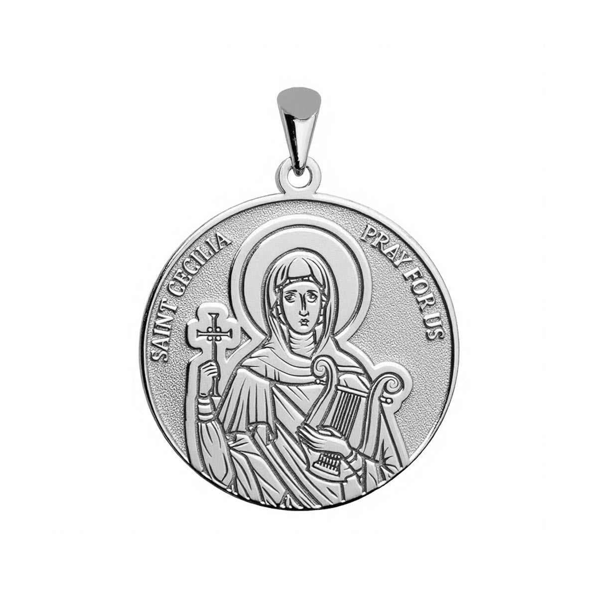 Saint Cecilia Round Religious Medal – Stakora