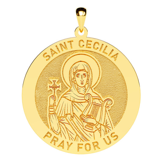 Saint Cecilia Round Religious Medal