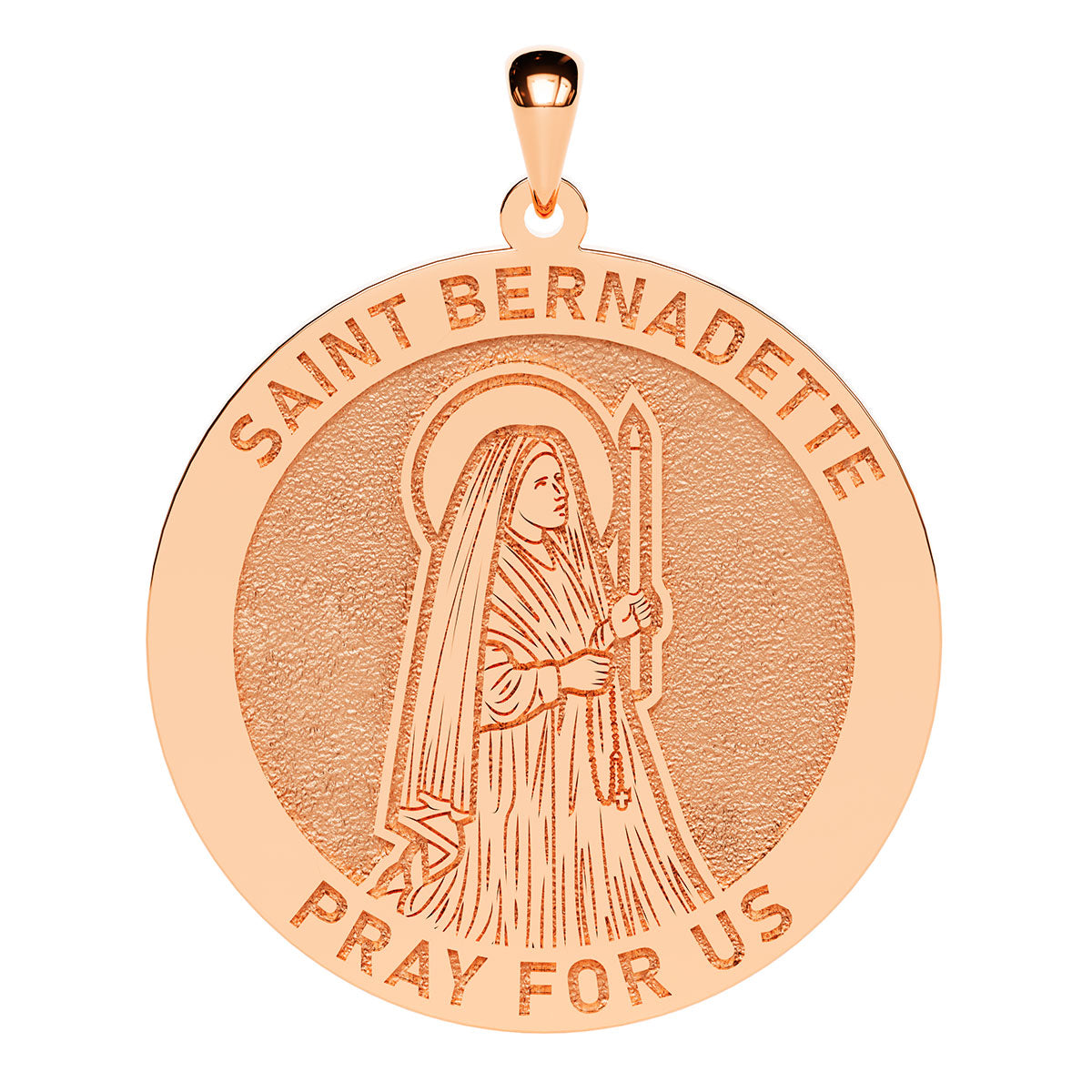 Saint Bernadette Round Religious Medal