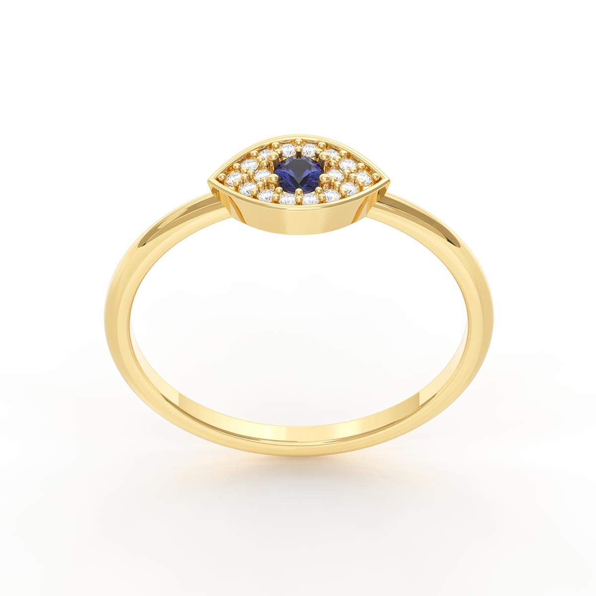 Evil Eye Pavé Sapphire Ring