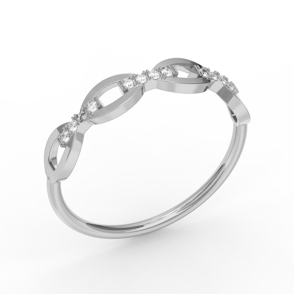 Chain Link Pavé Stackable Ring