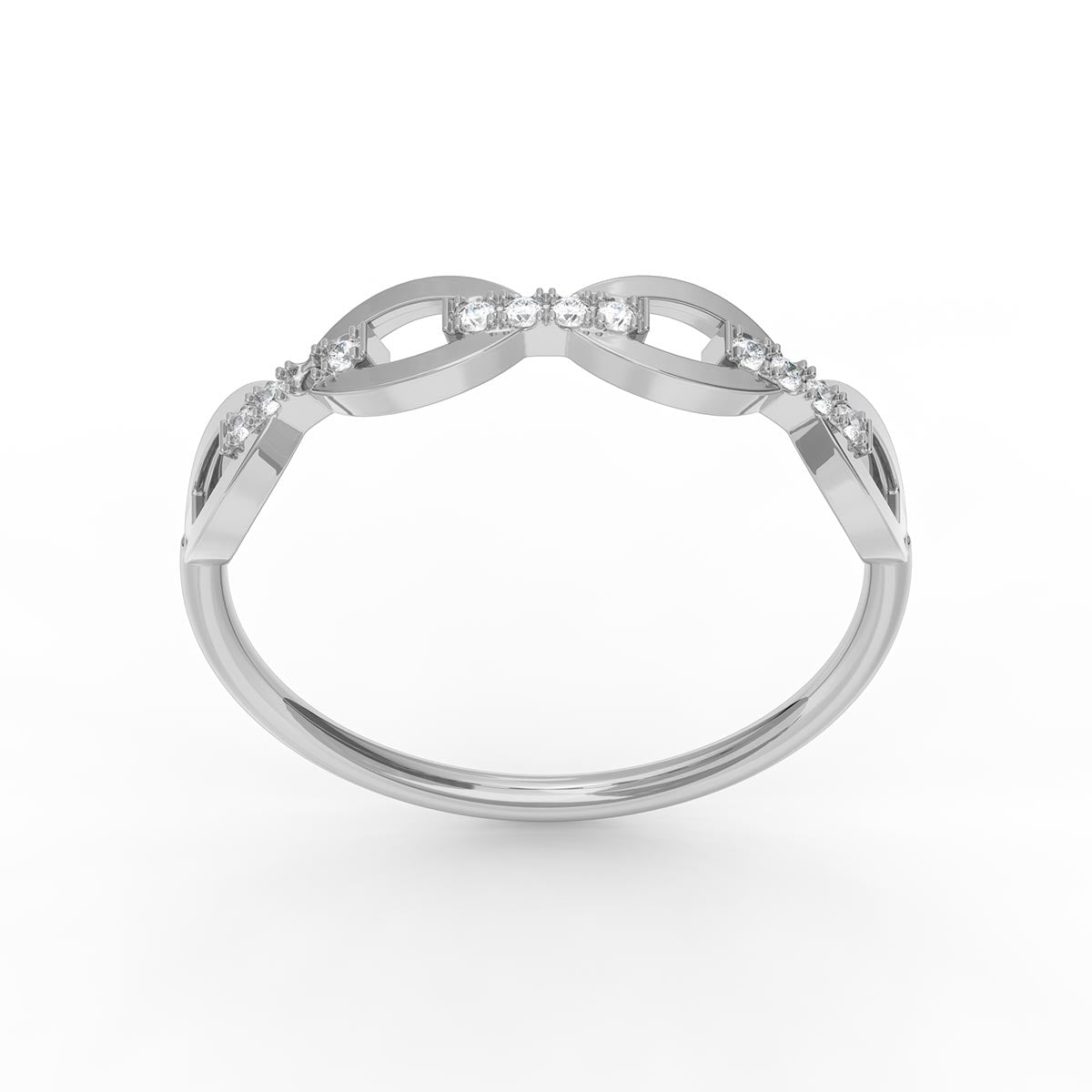 Chain Link Pavé Stackable Ring