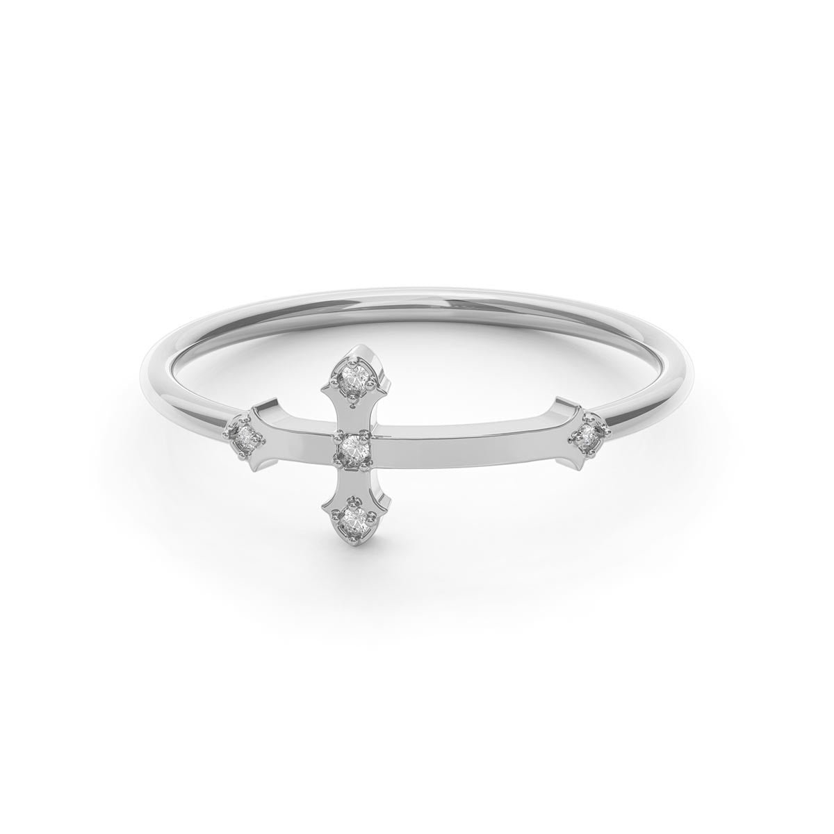 Cross Ring with Stones