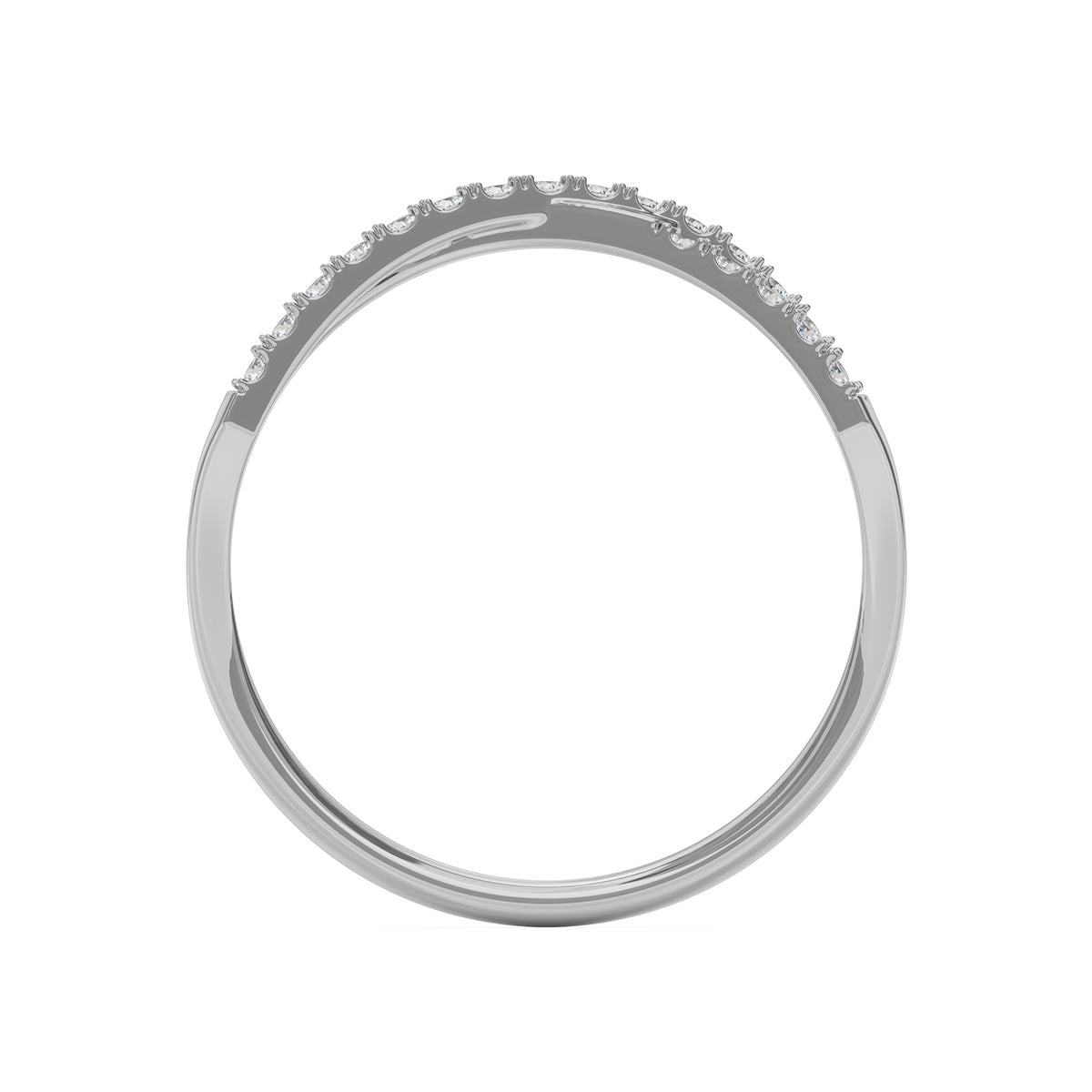 X Shaped Pavé Ring