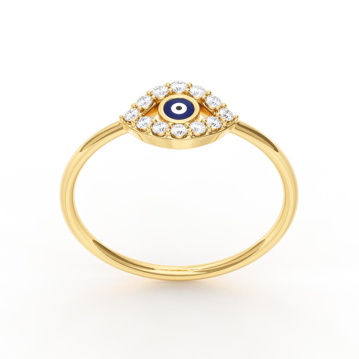 Marquise Enamel Evil Eye Pavé Ring