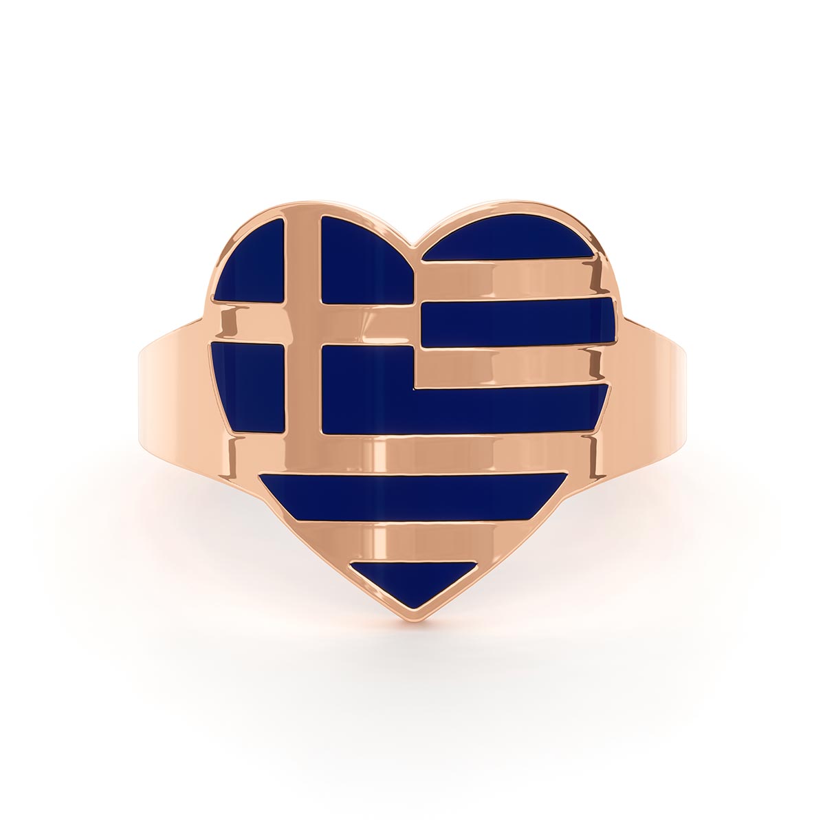 Greek Flag Love Ring