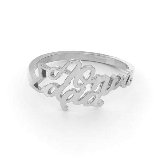 Personalized 2 Greek Name Ring