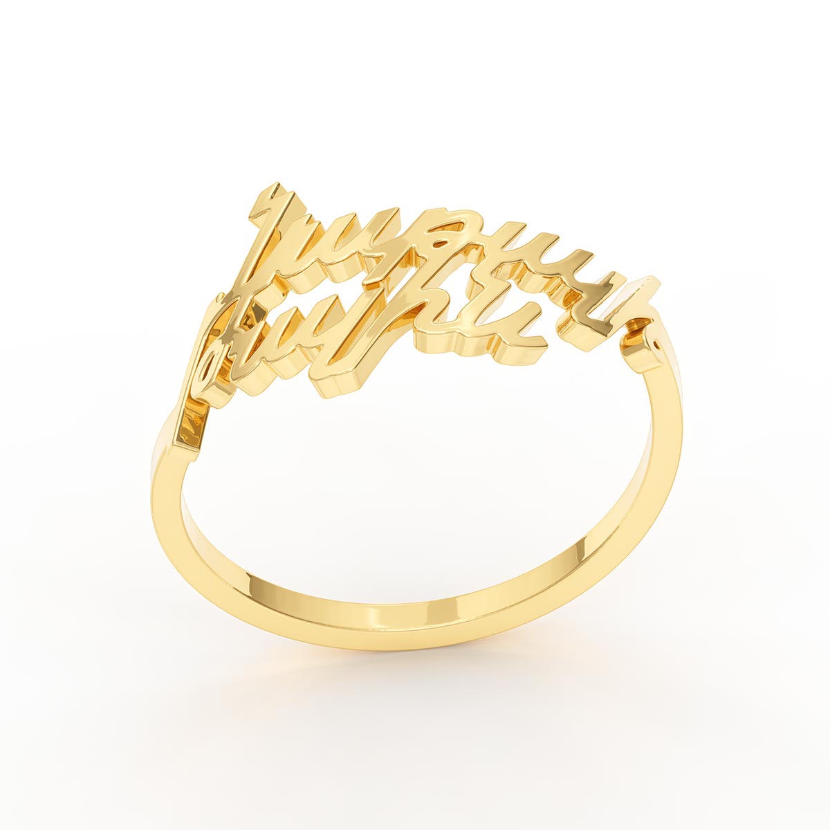 Personalized 2 Armenian Name Ring