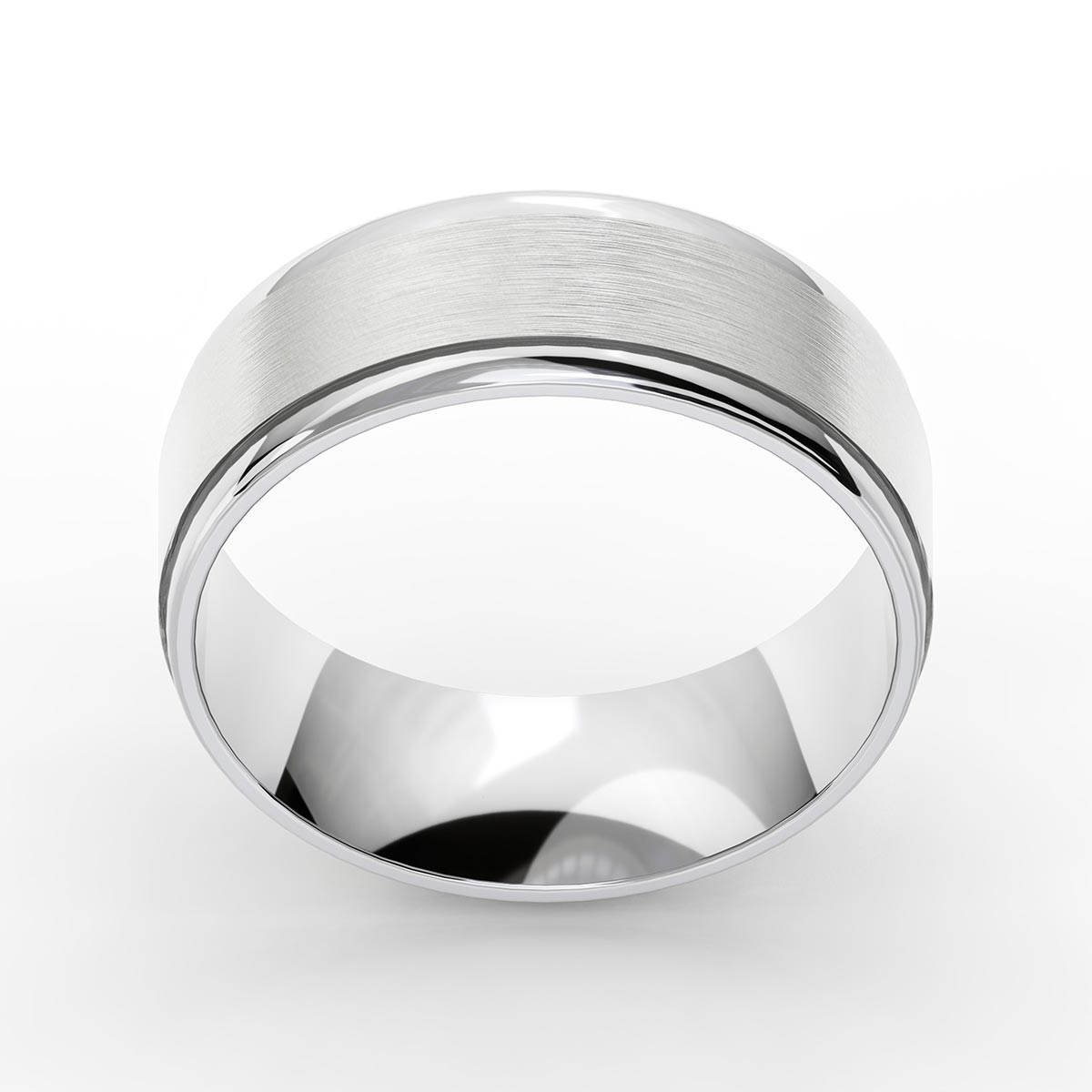 Comfort Fit 8MM Tungsten Carved Wedding Band with Satin Inlay