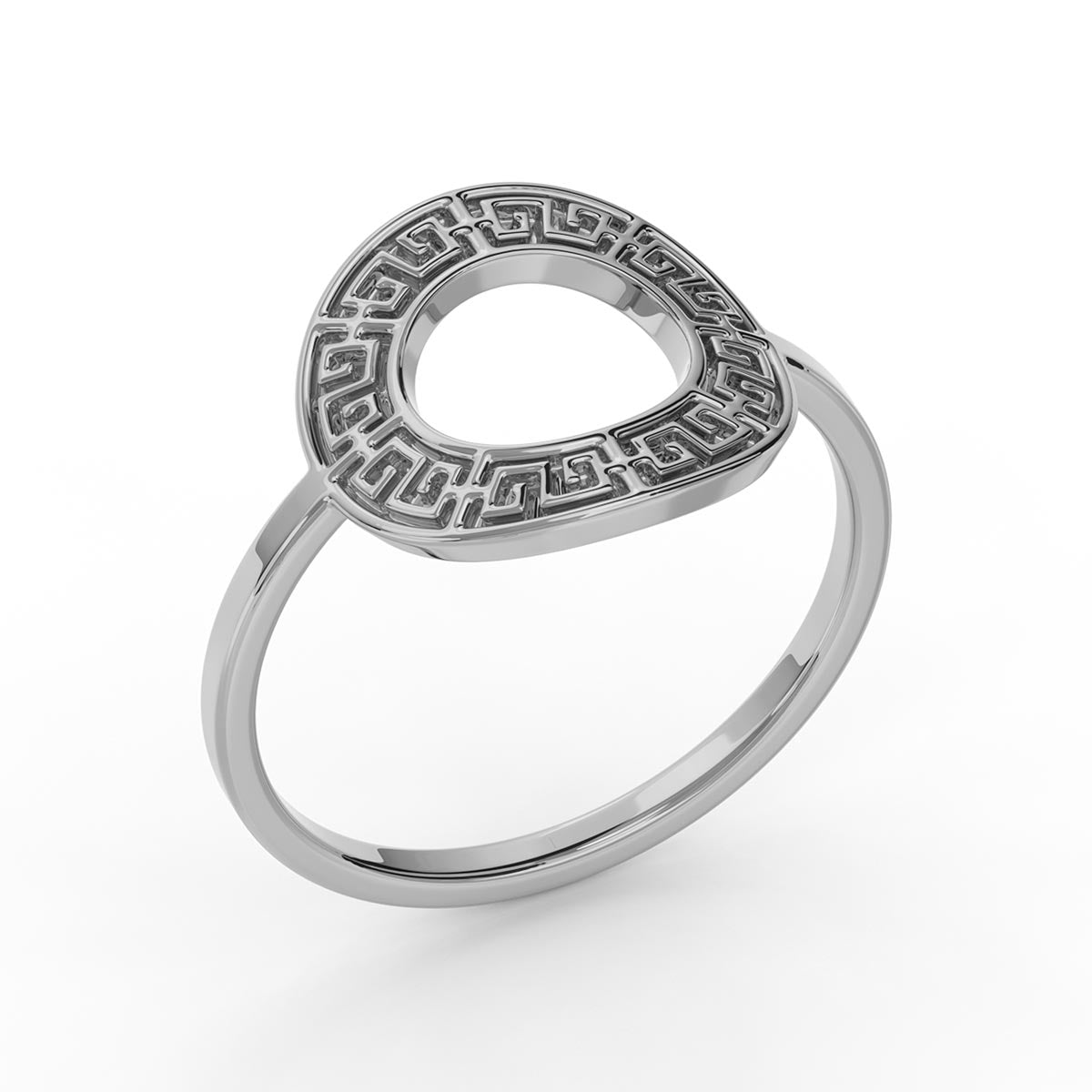 Greek Key Disc Ring