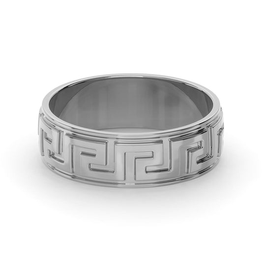Men's Greek Key 7mm Ring