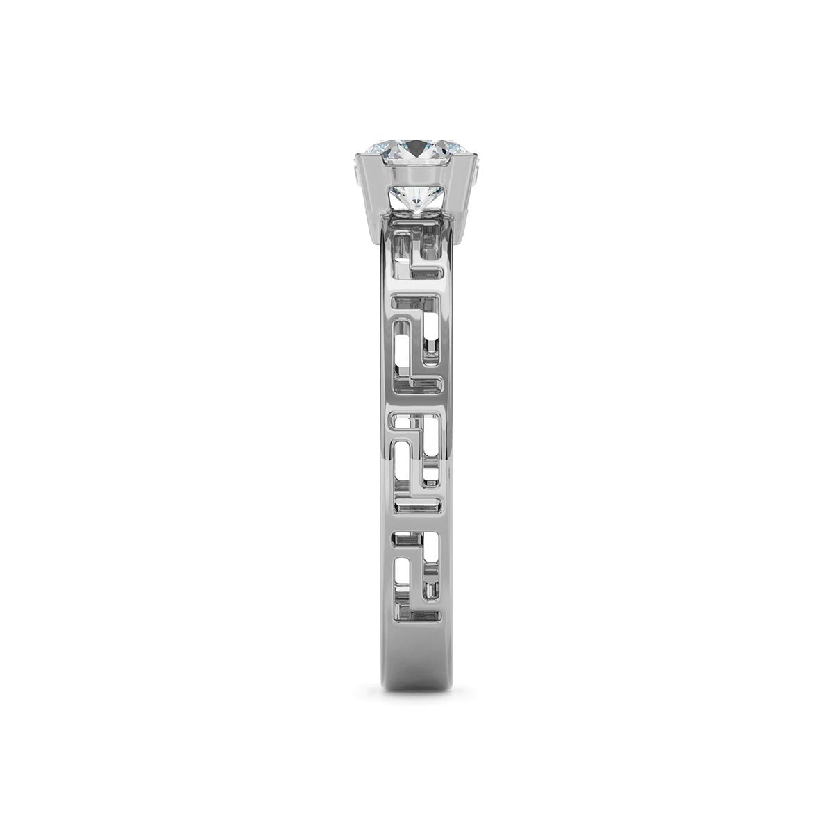 Greek Key 0.50 Carat Diamond Engagement Ring