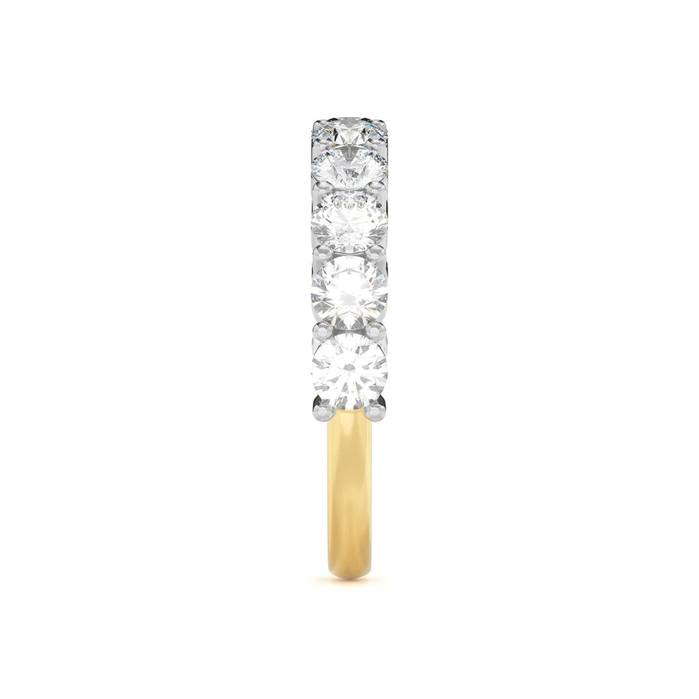 14k White/Yellow/Rose Gold 2mm Half Band Diamond Ring - 1/10 Cttw, G-H Color, Wedding/Anniversary