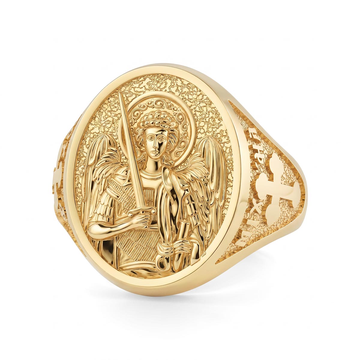 Saint Michael the Archangel Orthodox Icon Sculpted Signet Ring – Stakora