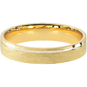 Comfort Fit 4MM Men's Wedding Ring with Single-Groove Satin Inlay