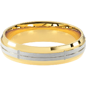 Comfort Fit 5MM Men's Wedding Ring with Crossed-Groove Satin Inlay