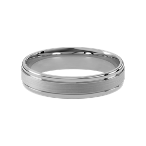 Comfort Fit 5MM Men's Wedding Ring with Satin Inlay