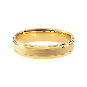 Comfort Fit 5MM Men's Wedding Ring with Satin Inlay