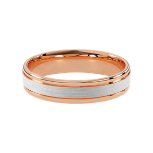 Comfort Fit 5MM Men's Wedding Ring with Satin Inlay