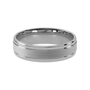 Comfort Fit 6MM Men's Wedding Ring with Satin Inlay