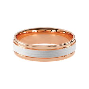 Comfort Fit 6MM Men's Wedding Ring with Satin Inlay
