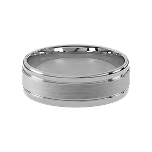 Comfort Fit 7MM Men's Wedding Ring with Satin Inlay