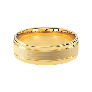 Comfort Fit 7MM Men's Wedding Ring with Satin Inlay