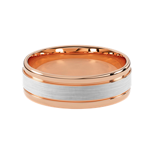 Comfort Fit 7MM Men's Wedding Ring with Satin Inlay