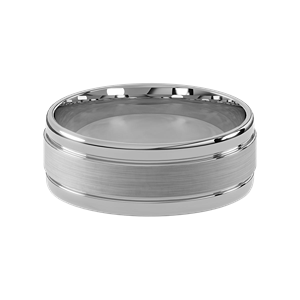 Comfort Fit 8MM Men's Wedding Ring with Satin Inlay